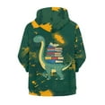 thumbnail image 6 of Chririnla Books Dinosaur Youth Zip Up Sweatshirt Long Sleeve with Pockets Lightweight Athletic Sportswear for School Gym Size 10-12, 6 of 7