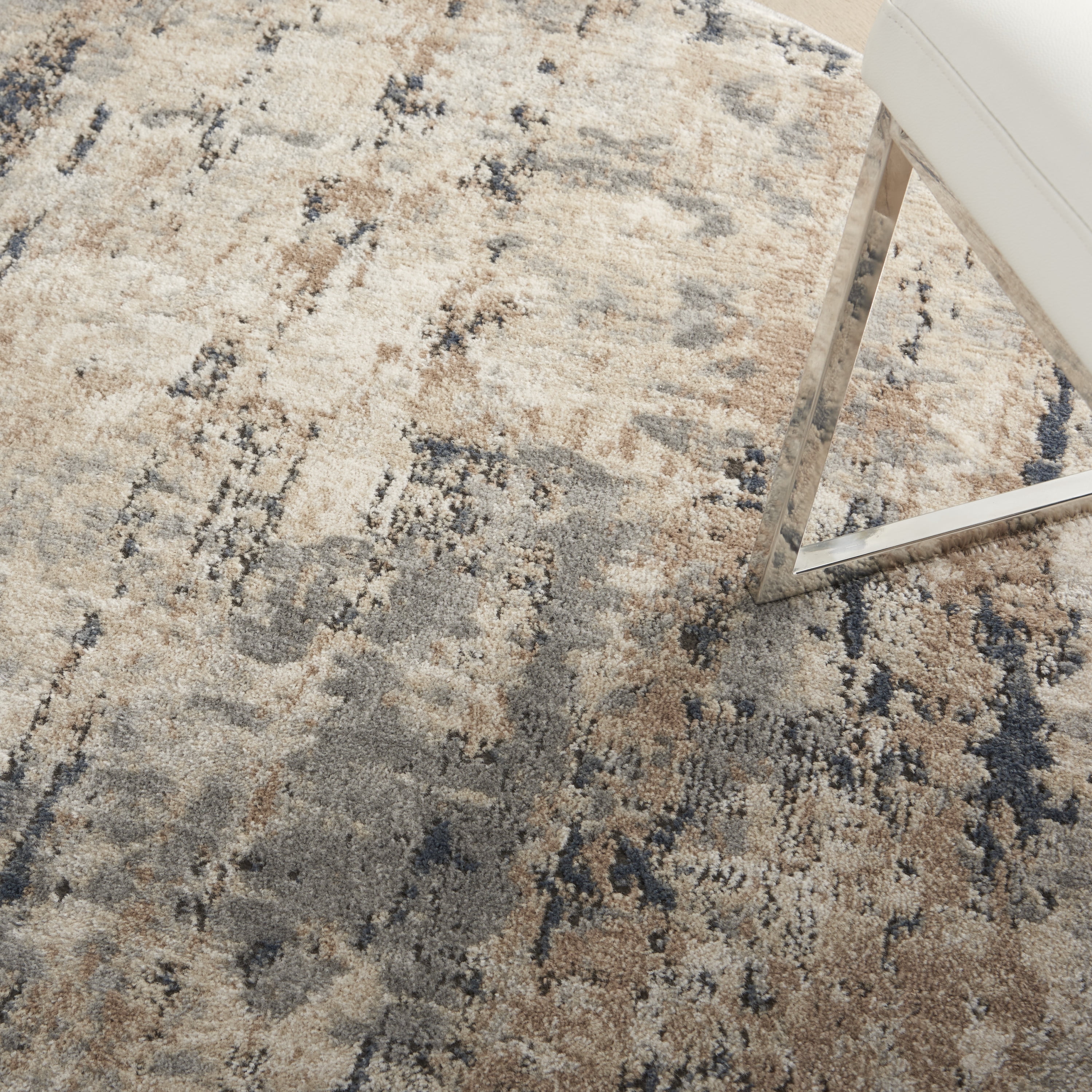 Nourison Concerto Rustic Beige/Grey 5'3" x round Area Rug, (5 Round)