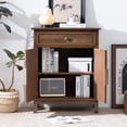 thumbnail image 3 of 35" Wide Asante Accent Cabinet with Single Drawer, Mid-Century Style 2-Door Wooden Cabinet, Sideboard with 2 Drawers, Suitable for Kitchen and Living Room, Vintage Brown, 3 of 8