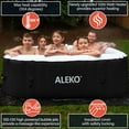 thumbnail image 5 of ALEKO 6 Person Jet Square Outdoor Inflatable Black Hot Tub Spa with Cover, 5 of 14