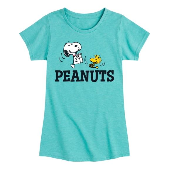 Peanuts - Snoopy And Woodstock - Toddler & Youth Girls Short Sleeve Graphic T-Shirt