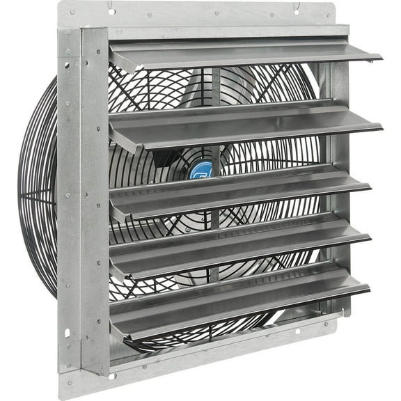 18"W Exhaust Ventilation Fan With Shutter, Single Speed