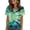 (Type 33)Green, variant on Patlollav Womens Summer Tops V-Neck Short Sleeve Print Casual Blouses