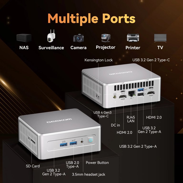 GEEKOM AE7 Mini PC Desktop Computer, AMD Ryzen 9 7940HS,32 GB DDR5