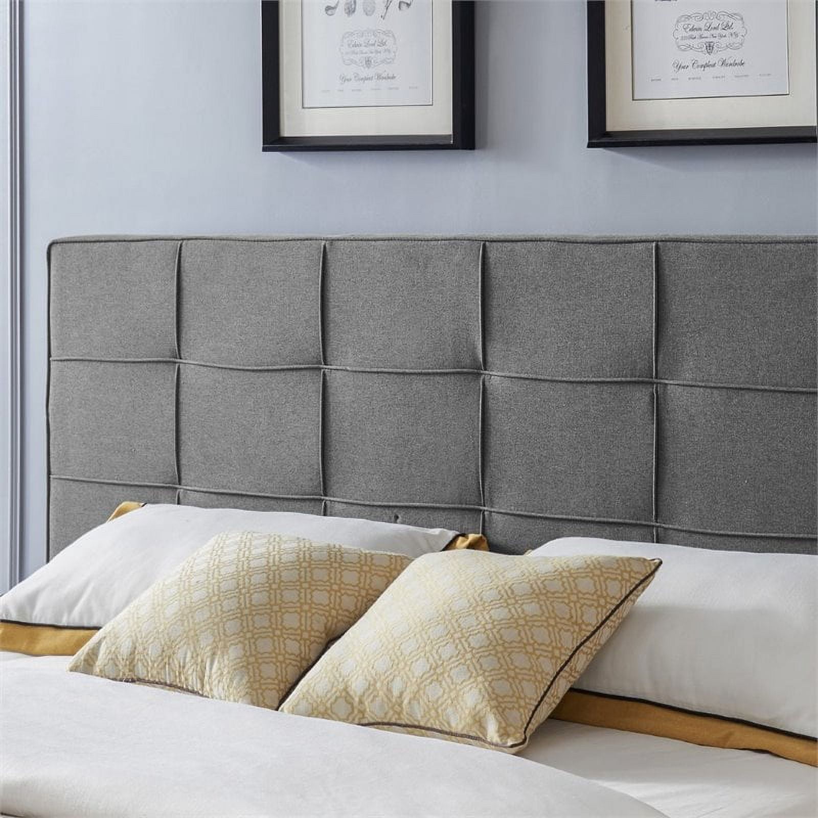 Noble House Abdullah Contemporary Upholstered King/California King Headboard, Charcoal Gray, Black