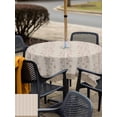 thumbnail image 5 of Outdoor Tablecloths with Umbrella Hole & Zipper, Beige Pink Floral 54x54 Inch Square Tablecloths, Spring Flowers Waterproof Table Cloth, Patio/Pool/Picnic Table Covers, 5 of 8