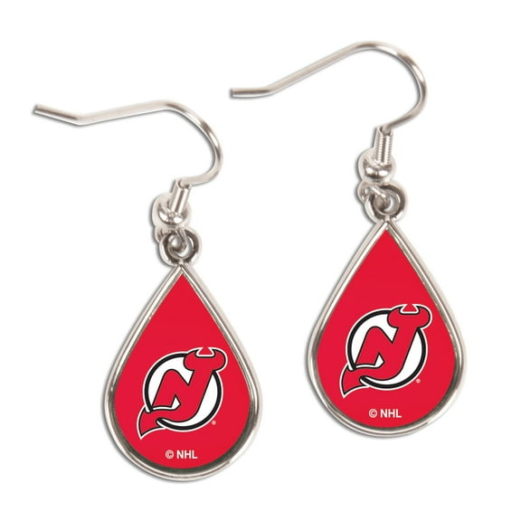 WinCraft New Jersey Devils Tear Drop Dangle Earrings