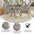 thumbnail image 4 of Merrick Lane Set of Four Stacking Thonet Bistro Style Chair with Black & White Textilene Seat and Bamboo Finished Metal Frame for Indoor/Outdoor Use, 4 of 15