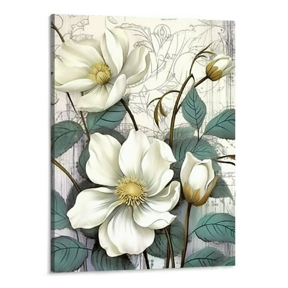 Shiartex Ready to Hang Canvas Wall Art, Flower Scenery Wall Art Modern Home Decor, Print Picture Framed Artwork 16x20 Inch