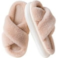 thumbnail image 1 of Womens Slippers Fluffy Slippers Ultra Soft Open Toe Fuzzy House Slippers Plush Fur Slippers Memory Foam Slippers for Womens Thick Sole, 1 of 6