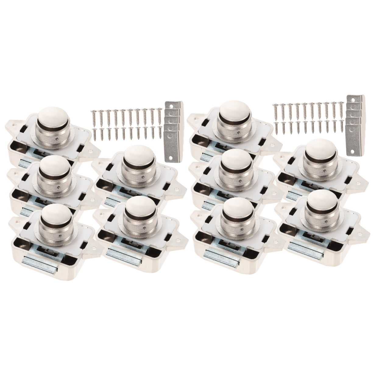 WORGEOUS 10 pcs Keyless Latch Lock Zinc Alloy Cabinet Lock Cabinet Latch Lock Accessory
