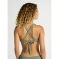thumbnail image 4 of Time and Tru Women's and Women's Plus Ribbed Twist Front Bikini Top, Sizes XS-2X, 4 of 5