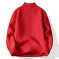 thumbnail image 4 of MIASHUI Chandail Décontracté à Col Mi-Haut pour Hommes Automne Hiver Mode Tendance Couche de Base Tricoté Manches Longues Confort Rouge,G, 4 of 4