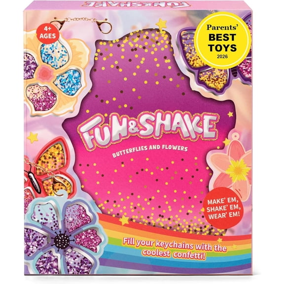 DIY Shaker Keychain Kit for Kids, Glitter Sensory Craft Set with Charms, Sequins & Fillers, Creative Make Your Own Keychains Activity Toy, Party Favors, Birthday Gifts for Girls Ages 4