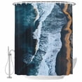 thumbnail image 2 of Blue Ocean Shower Curtains for Bathroom, Wave Coastal Beach Seaside Nature Scenery Washable Fabric Shower Curtain with Hooks Waterproof Bathroom Decor Sets, 72 x 72 Inches, 2 of 9