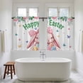 thumbnail image 4 of Spring Easter Kitchen Curtains 45 Inch Length, Pink Cute Rabbits Flowers Eggs Butterflies Plants Tiers Curtains for Bathroom Bedroom Cafe, Light Filtering Window Treatment Drapes 2 Panels 42"Wx45"L, 4 of 8