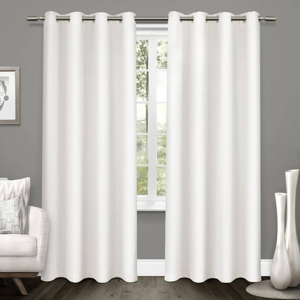 Exclusive Home Curtains 2 Pack Tweed Textured Linen Blackout Grommet Top Curtain Panels Com Exclusive Home Curtains 2 Pack Tweed, White Blackout Curtains