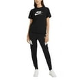 thumbnail image 4 of Nike Women's Sportswear Cotton Heritage T-Shirt Black Size Medium, 4 of 6
