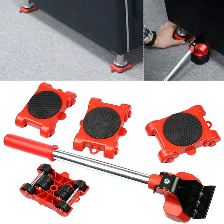 5pcs/set Furniture Moving Tools, Mover Rollers, Heavy Duty Appliance Lifter  And Furniture Transport Roller Set