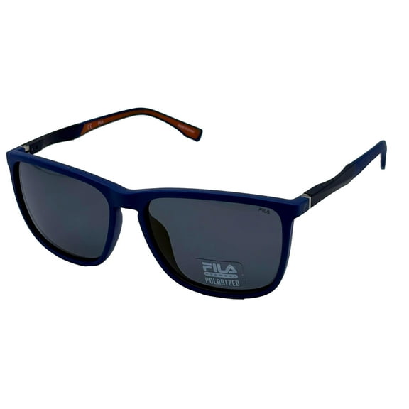 Fila Flash Lens Polarized Men's Plastic Sunglasses, Matte Blue