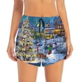 thumbnail image 4 of Lsque Christmas Tree Printed Women's Running Shorts with Liner Pockets,Elastic Quick Dry Workout Athletic Gym Yoga Shorts,Womens High Waist Shorts-Large, 4 of 9