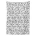 thumbnail image 3 of Ambesonne Grey and White Tablecloth Rectangular Table Cover, Botanical Poppy, 52"x70", Black White, 3 of 4