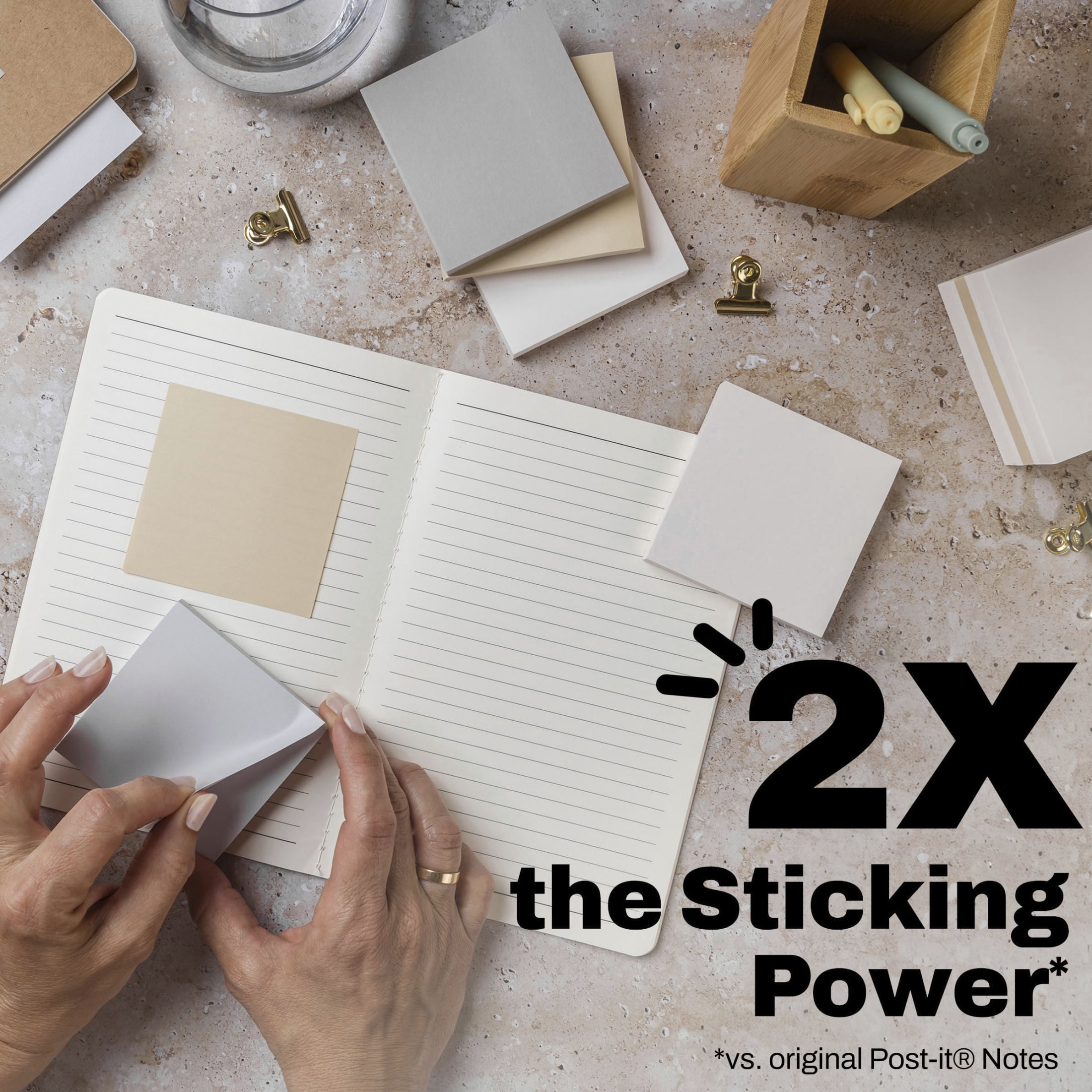 Post-it Super Sticky Notes, Neutrality Collection, 3 x 3 in, 4 Pads