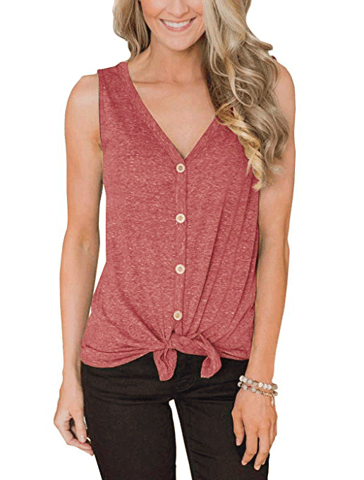 Women's Sleeveless Cardigan T-shirt 