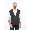 thumbnail image 3 of SAOL Men's 100% Merino Wool Sweater Vest Aran Irish V-Neck Cable Knit Sleeveless Cardigan with Buttons and Pockets, 3 of 6
