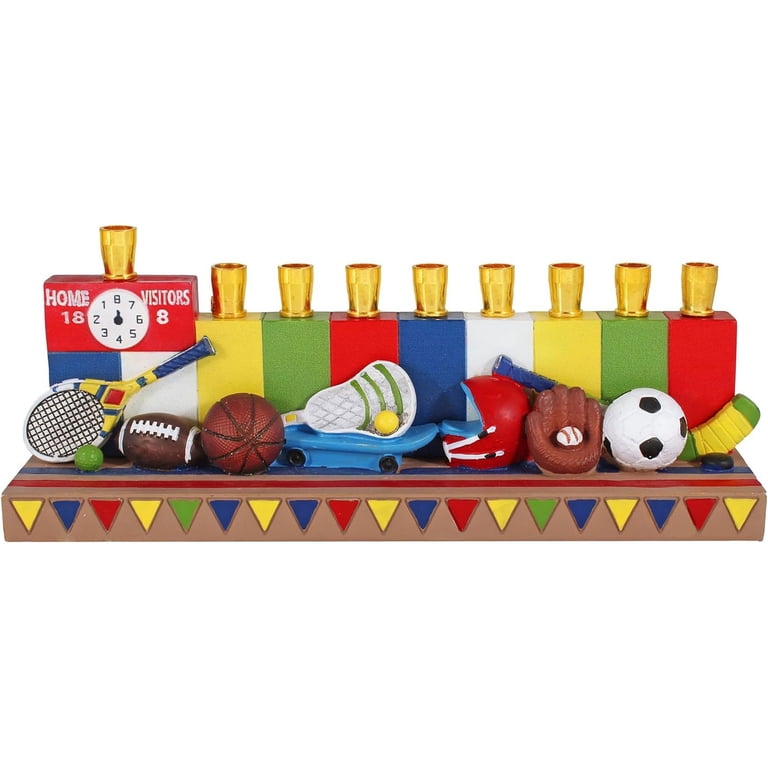 Aviv Judaica Sports Theme Hanukkah Menorah for Kids photo 2