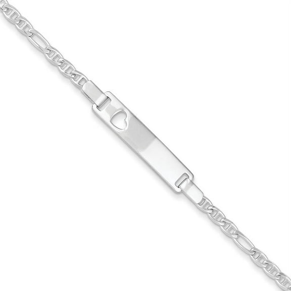 Sterling Silver Baby ID with Cut-out Heart Bracelet