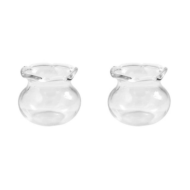2 Pcs Jouet Aquarium Simulation Maison de Poupée Bol de Poisson Rouge Miniatures Décoratives