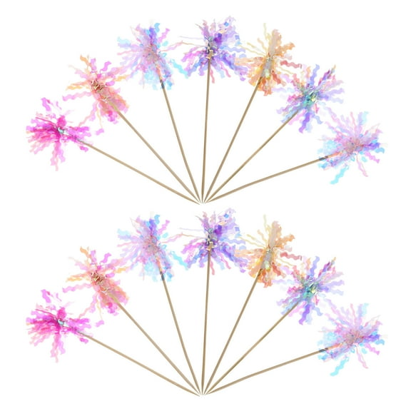 AURARMLET Assorted Color Cupcake Toppers for Home Parties 14Pcs 5.9x1.9in