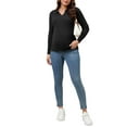 thumbnail image 2 of INSPIRE CHIC Womens Maternity Tops Sweater Long Sleeve Turndown V Neck Tunic Blouse Pregnancy Clothes M Black, 2 of 5