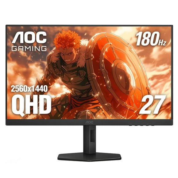 AOC Q27G4XN Monitor para juegos de 27", 2K QHD 2560x1440, 180 Hz 1 ms, sincronización adaptativa, altura ajustable, 2 HDMI 2.0, 1 Display Port, listo para Xbox/PS5/Switch, 3 años de punto de brillo ce