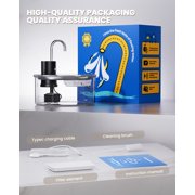 FURCLAN Cat Water Fountain, Glass, 108oz/3.2L, Cordless Battery Operated, Motion Sensor, for Cats and Dogs