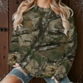 thumbnail image 4 of CLOISE Pullover Sweatshirts for Women No Hoodie Plus Size Crew Neck Tops Camouflage Long Sleeve Oversized Clothes, 4 of 8