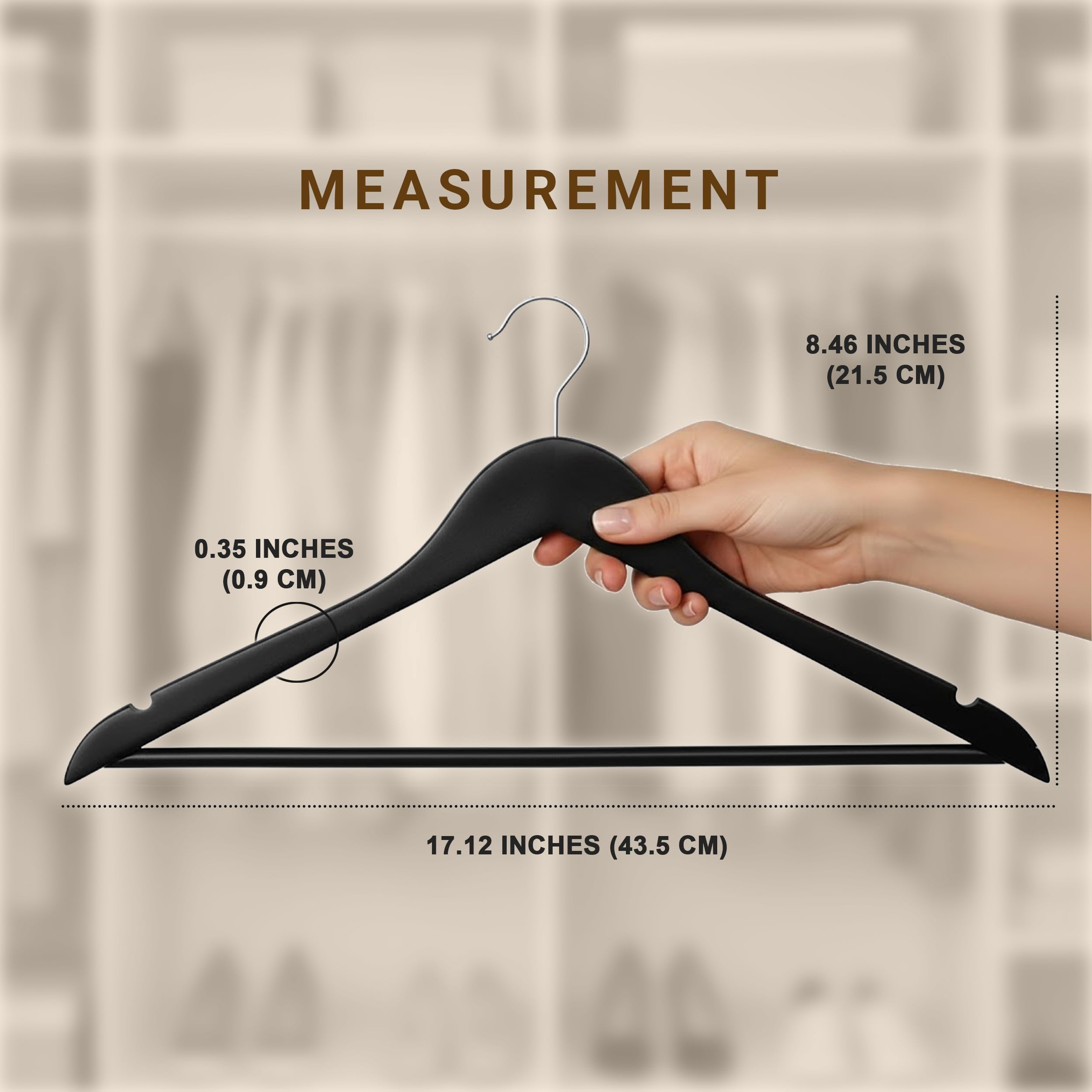 Utopia Home Premium Wooden Hangers 30 Pack - Durable & Slim Coat Hanger - Suit Hangers with 360-Degree Rotatable Hook - Wood Hangers with Shoulder Grooves Black