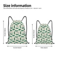 thumbnail image 2 of Xecao Cartoon Crocodile Pattern Sports Drawstring Backpack - String Swim Gym Bag with Wet Proof Pocket for Women&Men-Small, 2 of 6