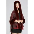 thumbnail image 3 of ZhangBaoLin Women Shawl Wrap Cardigan Faux Fur Collar Poncho Cape Sweater Winter Long Party Coat, 3 of 6