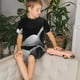 thumbnail image 4 of Fotbe Black White Fluid Sculpture Pijama Estampada de 2 Piezas para Niños – Ropa de Dormir de Manga Corta Cómoda para Niños y Niñas, Camiseta y Shorts de Algodón-XX-Large, 4 of 6