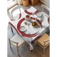 thumbnail image 6 of Red Grey Table Cloth, Geometric Circle Modern Abstract Simple Art Waterproof Tablecloth for Square Tables, Reusable Washable Fabric Table Cover for Restaurant Kitchen Dining Tables 60"x60", 6 of 6