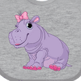 thumbnail image 4 of Inktastic Cute Purple Hippo Girls Baby Bib, 4 of 4
