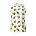 thumbnail image 6 of Lsque Cute Little Bee Print Men's Cotton Blend Sleeveless Muscle Shirts (S-3XL)- Moisture Wicking, Odor Protection, UPF 30+,Large, 6 of 8