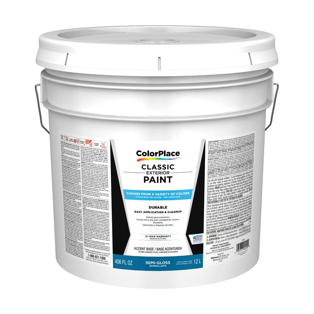 ColorPlace Classic Exterior House Paint, SemiGloss, Accent Base, 3.5 Gallon
