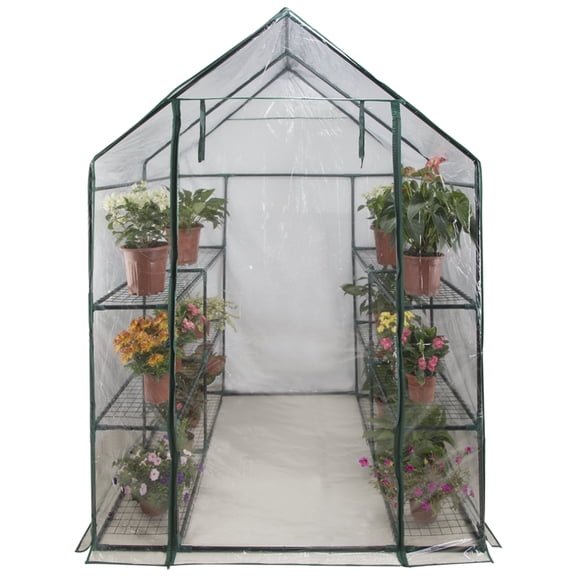 Landscapers 56.5" x 56.5" x 75" Walk In Greenhouse, Powder Coated Steel Frame