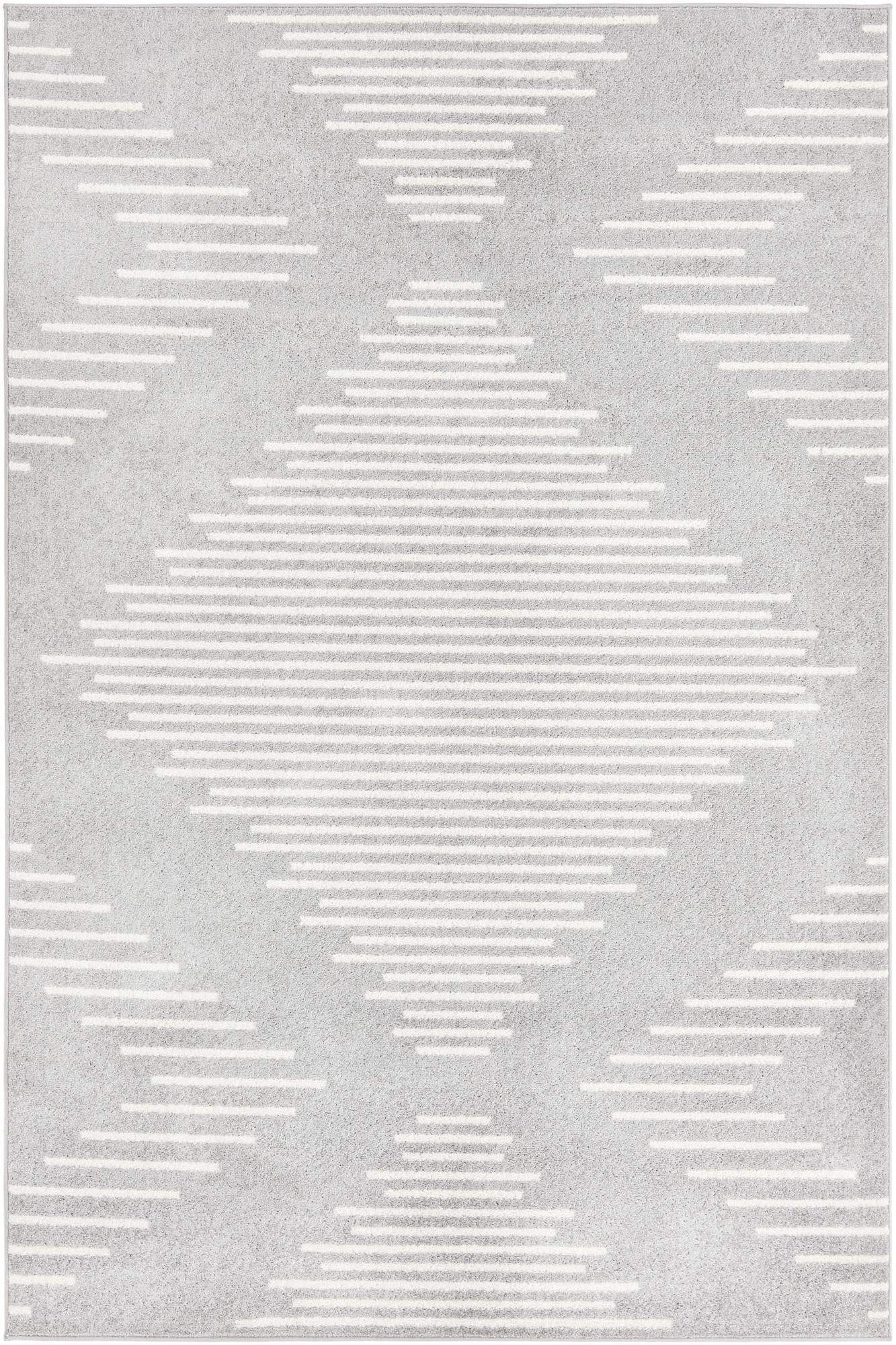 Kai Collection Rug 6' x 9' Gray And Ivory MediumPile Rug