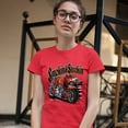 thumbnail image 3 of Tee Hunt Smokin & Strokin Women's T-Shirt Novelty T-Shirt Chopper Biker Hot Rod Live to Ride Tee, Red, Large, 3 of 5