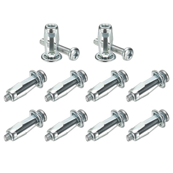 Uxcell 10-Pack M4 x 20 Hollow Door Anchor Set, Petal Nuts Expansion Screw Jack Nut for Hollow Wall[Silver Tone]