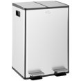 thumbnail image 1 of HOMCOM Dual Trash Can, 2 x 28 Liter Garbage Can with Soft Close Lid, Silver, 1 of 10